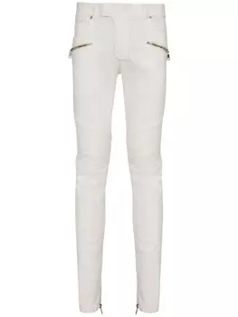 Balmain джинсы байкерского кроя средней посадки, облегающие, белый