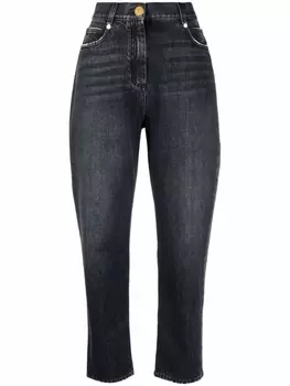 Balmain джинсы бойфренды с заниженной талией, черный