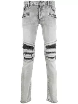 Balmain джинсы кроя слим с прорезями, серый