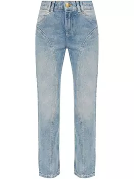 Balmain джинсы прямого покроя с высокой посадкой, синий