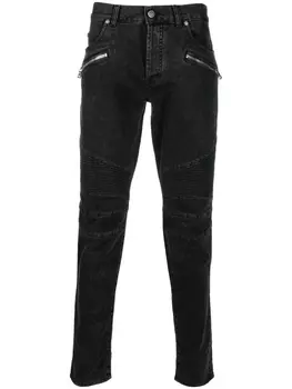 Balmain джинсы скинни с заниженной талией, черный