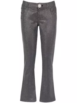 Balmain джинсы со стразами, серый