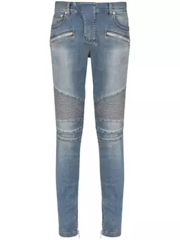 Balmain джинсы в байкерском стиле, синий