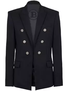 Balmain embossed-button detail jacket, черный