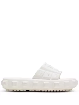 Balmain embossed-logo detail slides, белый