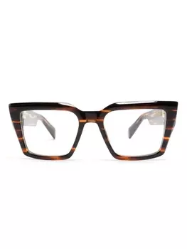 Balmain Eyewear очки Convertible в массивной оправе, коричневый
