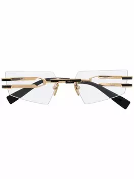 Balmain Eyewear очки в безободковой прямоугольной оправе, золотой