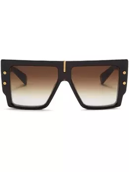 Balmain Eyewear солнцезащитные очки B-Grand в массивной оправе, коричневый