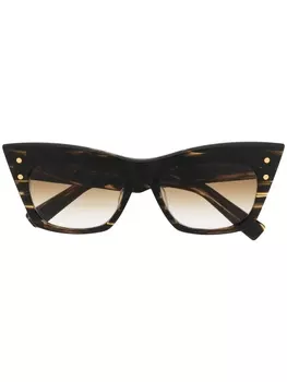 Balmain Eyewear солнцезащитные очки B-II в оправе 'кошачий глаз', коричневый