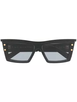 Balmain Eyewear солнцезащитные очки B-VII в прямоугольной оправе, черный