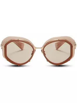 Balmain Eyewear солнцезащитные очки Brigitte в круглой оправе, серый