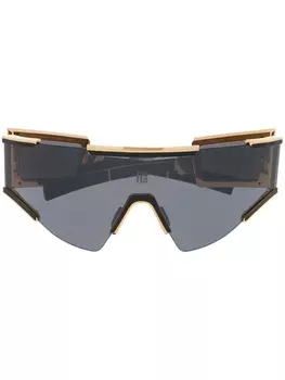 Balmain Eyewear солнцезащитные очки-маска, золотистый