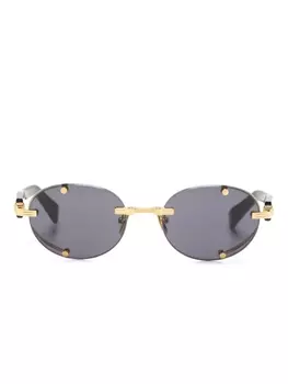 Balmain Eyewear солнцезащитные очки Monsieur в круглой оправе, черный