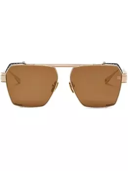 Balmain Eyewear солнцезащитные очки Premier в квадратной оправе, коричневый