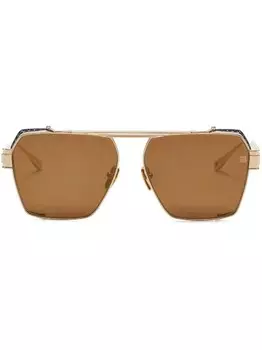 Balmain Eyewear солнцезащитные очки Premier в квадратной оправе, коричневый