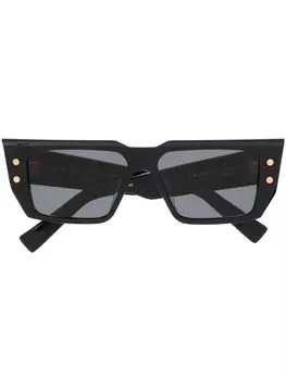 Balmain Eyewear солнцезащитные очки в квадратной оправе, черный