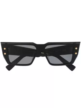 Balmain Eyewear солнцезащитные очки в квадратной оправе, черный