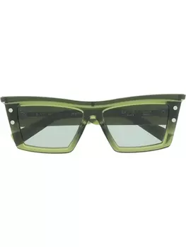 Balmain Eyewear солнцезащитные очки в квадратной оправе, зеленый