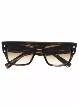 Balmain Eyewear солнцезащитные очки в квадратной оправе черепаховой расцветки, коричневый