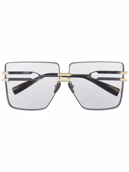 Balmain Eyewear солнцезащитные очки в массивной оправе, серебристый