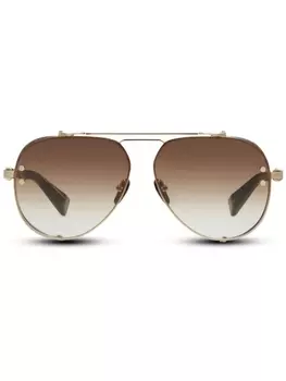 Balmain Eyewear солнцезащитные очки в оправе «пилот» Captaine, коричневый
