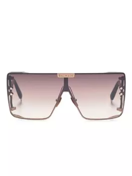 Balmain Eyewear солнцезащитные очки Wonder Boy в массивной оправе, коричневый