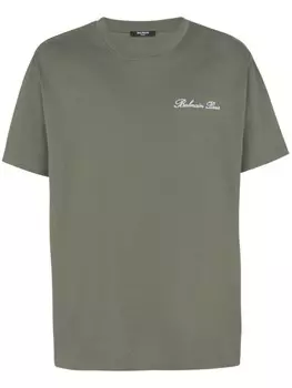 Balmain фирменная хлопковая футболка, зеленый