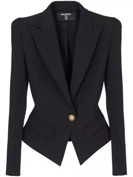 Balmain flap-pockets single-breasted blazer, черный