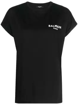 Balmain футболка из органического хлопка с логотипом, черный