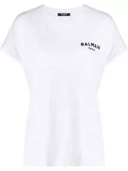 Balmain футболка из органического хлопка с логотипом, белый