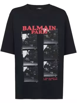 Balmain футболка из органического хлопка с логотипом, черный