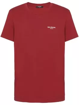 Balmain футболка из органического хлопка с логотипом, красный