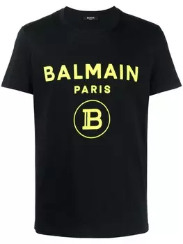 Balmain футболка с короткими рукавами и логотипом, черный