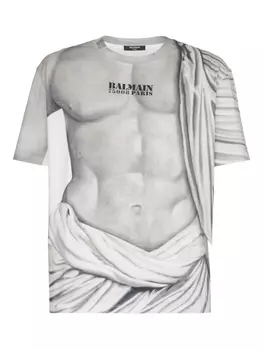 Balmain футболка с круглым вырезом, серый