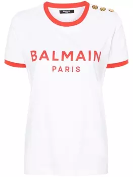 Balmain футболка с логотипом, белый