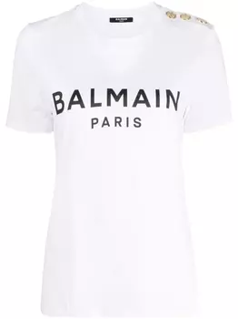 Balmain футболка с логотипом, белый