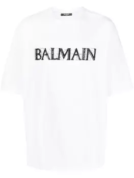 Balmain футболка с логотипом, белый