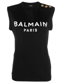 Balmain футболка с логотипом, черный
