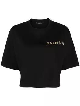 Balmain футболка с логотипом, черный