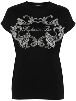 Balmain футболка с логотипом, черный