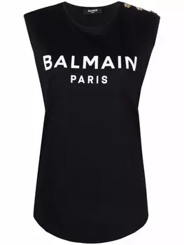 Balmain футболка с логотипом, черный
