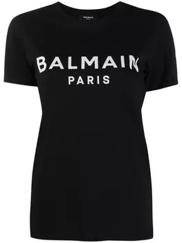 Balmain футболка с логотипом, черный