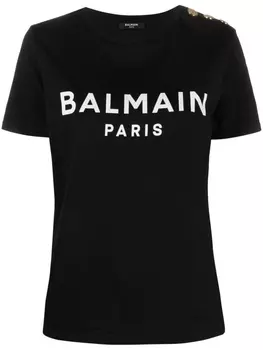 Balmain футболка с логотипом, черный