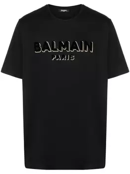 Balmain футболка с логотипом, черный