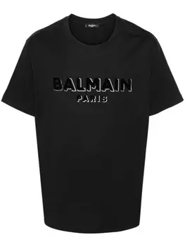 Balmain футболка с логотипом, черный