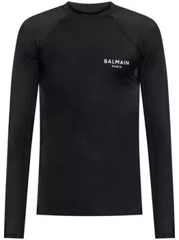 Balmain футболка с логотипом, черный