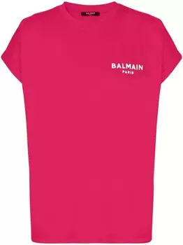 Balmain футболка с логотипом, розовый
