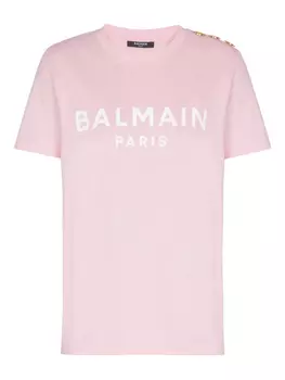 Balmain футболка с логотипом, розовый