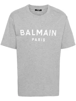 Balmain футболка с логотипом, серый