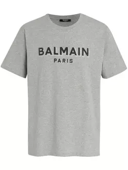 Balmain футболка с логотипом, серый